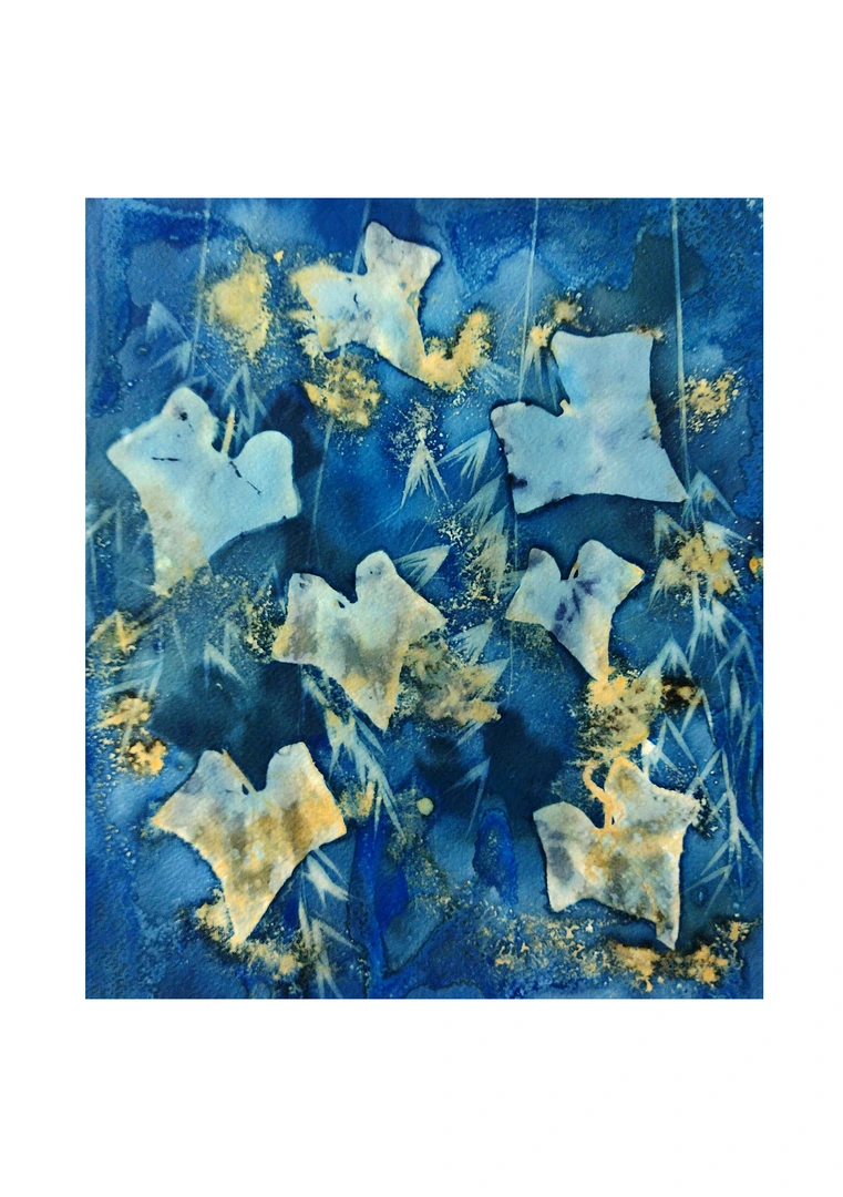 Agenda Artística Astrológica 2027 – September page with lunar calendar and cyanotype