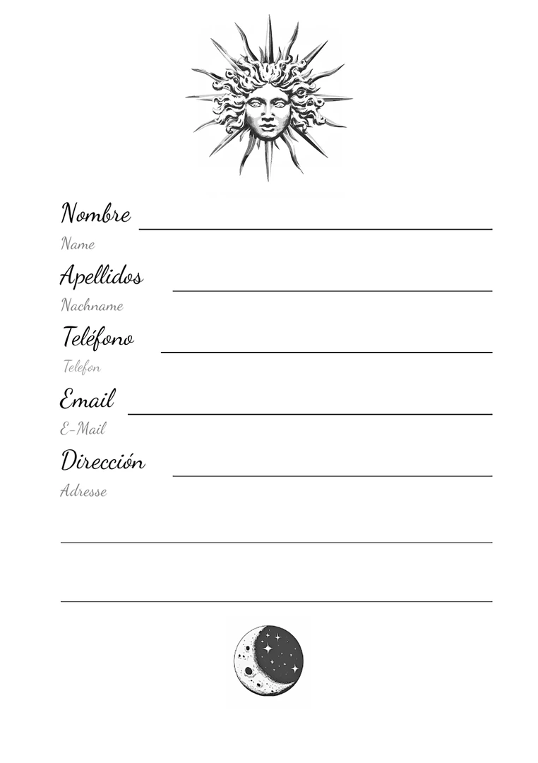 Agenda Artística Astrológica 2027 – name page