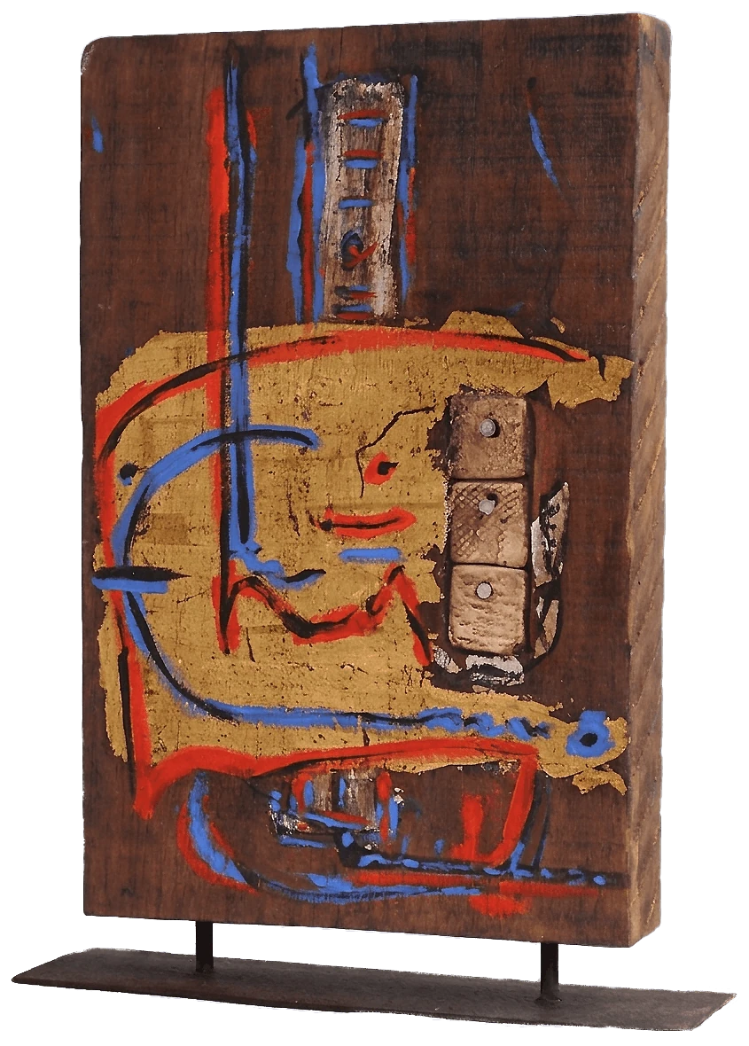 Totem Series II Sculpture Mixed technique on wood, with gold leaf