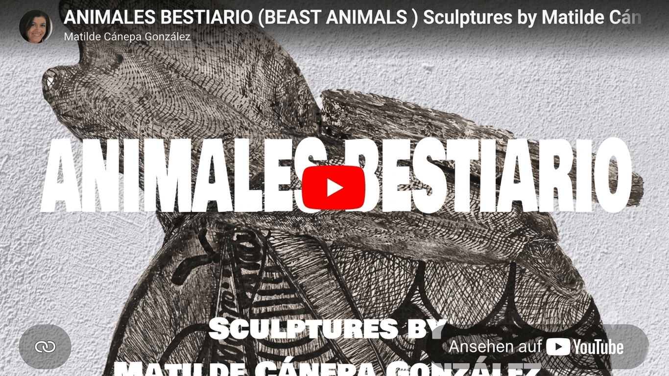 Video still: Bestiary — five animal sculptures by Matilde Cánepa González